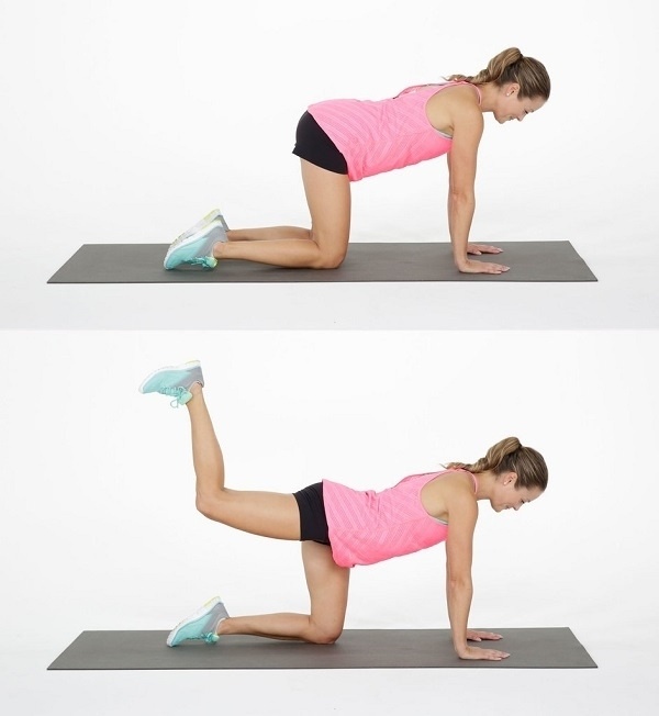 Zanožování - 15 opakování na každou nohu.