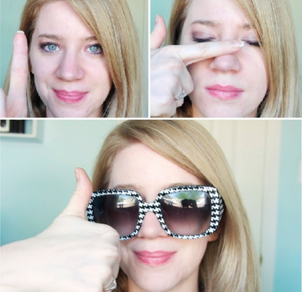 Když si potřete kořen nosu, brýle vám nebudou tolik klouzat dolů.