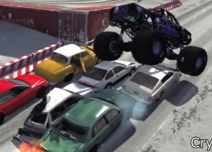 Drtí auta Monster Truck a skoky šokuje