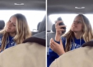 Dcera si fotí šílená selfie v autě, aniž by si uvědomila, že to táta celé natáčí
