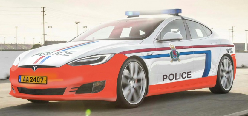 Tohle jinde neuvidíte! Tesla Model S jako policejní vůz v Lucembursku