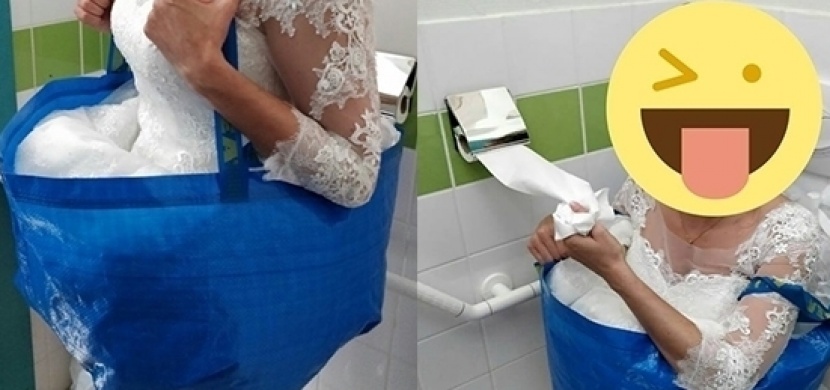 Nevěsta přišla na geniální vychytávku: Použila k ní modrou tašku z IKEA